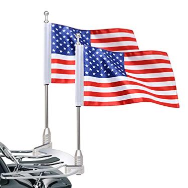 Imagem de Gdcreestar Mastro vertical para motocicleta com bandeira americana em alumínio decorativo para bagagens Honda Goldwing GL1800 2001-2012