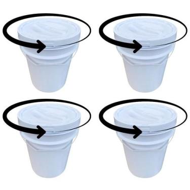 Imagem de Balde Plástico 20L Tampa Rosqueavel Atóxico - Kit 4 Pçs - Nastripack