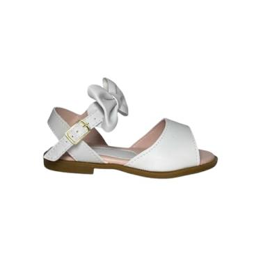 Imagem de Sandália Infantil Menina Juvenil Branca Confortável e Estilosa (BR, Criança de 4 a 8 anos, Numérico, M, 30)
