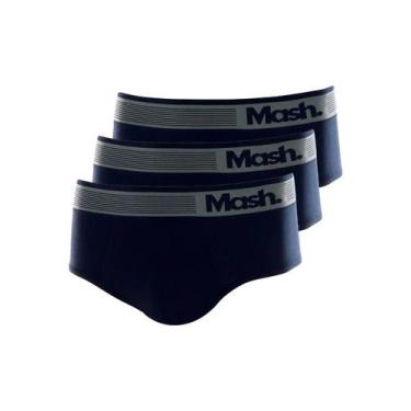 Imagem de Kit com 3 Cueca Slip Mash 713.02, Azul, G
