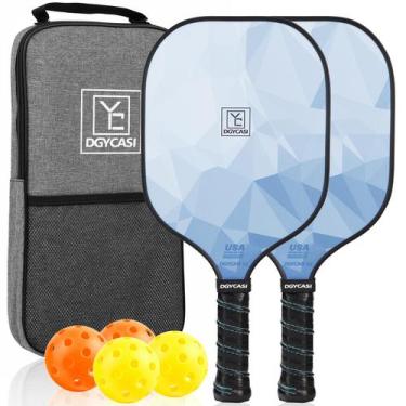 Imagem de Conjunto de pás Pickleball YC DGYCASI Fiberglass Lightweight, pacote c