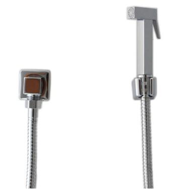 Imagem de Ducha Higiênica Cromada Em Metal com Registro Quadrado e Flexível de 1