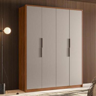 Imagem de Guarda Roupa Casal Attore 4 Portas - DEMOBILE, Nogueira Touch / Nude P