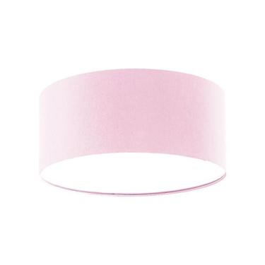 Imagem de Luminária Plafon Redondo Cúpula em Tecido 30x15 - Tom Luz, Rosa5923