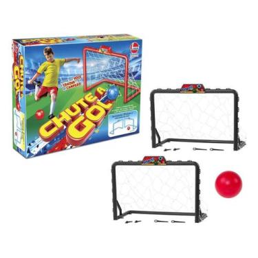 Imagem de Kit FUTEBOL INFANTIL Brinquedo Chute a Gol PRETO Com Bola + Mini Trave