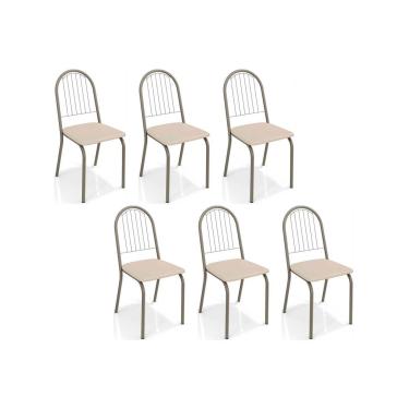 Imagem de Kit 6 Cadeiras Sala Jantar Noruega C077 6 Un Niquel/Nude 16 - Kappesberg