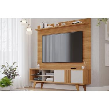 Imagem de Home p/ TV até 70 Pol Paraty 100% MDF c/ 1 Porta 180x127cm Nature/Off White - Permóbili