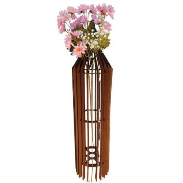 Imagem de Vaso de Chão Decorativo Grande MDF PENEDO - LENOBRE, Marrom, 60x20cm