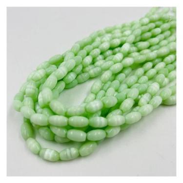 Imagem de Fio de Pedras 10x5mm 35un Arroz Verde Tiffay 30cm Arte - Macall