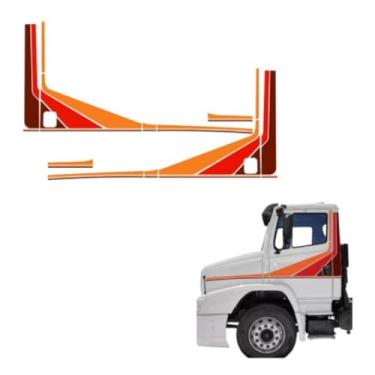 Imagem de Faixa Caminhão 1620 Adesivo Lateral Vermelho