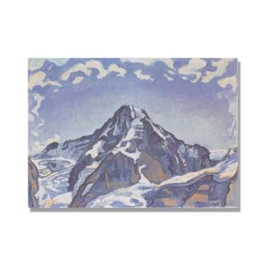 Imagem de Pinturas a óleo famosas, (paisagem 17) por Ferdinand Hodler, reprodução impressa em tela, arte de cenário para decoração de sala de estar. Somente tela 30x42cm-11,8x16,5 pol