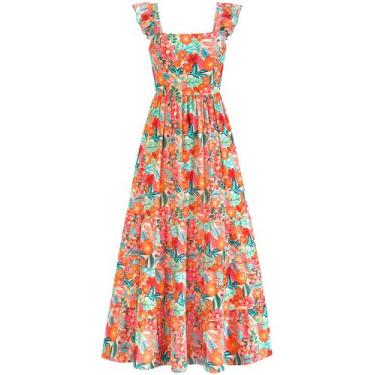Imagem de Vestido de verão DOWERME casual com babados em linha A floral