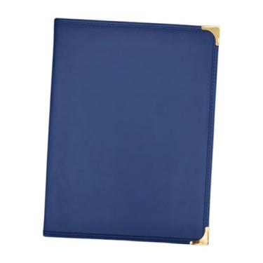Imagem de Milageto Capa de Cardápio de Restaurante Livro de Cardápio Transparente Elegante Tamanho A4 Comercial 9,6 x 12,6 polegadas Pasta de Cardápios para Restaurante, Azul