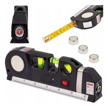 Imagem de Nível A Laser 3 Linhas E Trena Régua Nivelador Pedreiro