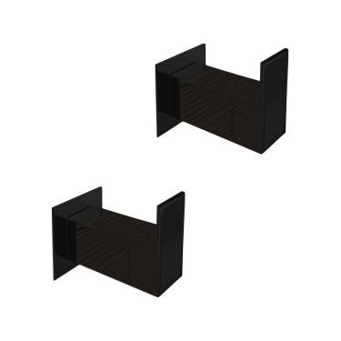 Imagem de Kit Cabide Toalha Gancho 2 Unidades Aço Inox 304 Preto Fosco