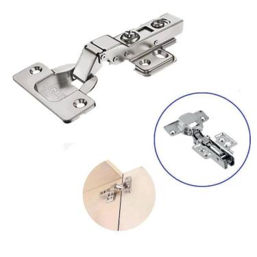 Imagem de Dobradiça S95 98 Clip On Curva Inox Com Amortecedor Hardt