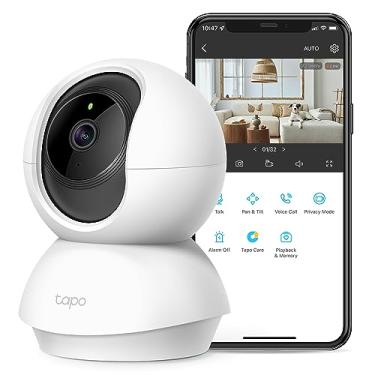 Imagem de TP-Link Tapo 2K Pan Tilt Security Camera for Baby Monitor, Dog Camera w/ Motion Detection, 2-Way Audio Siren, Night Vision, Cloud &SD Card Storage (Up to 256 GB), Works with Alexa & Google Home (C210)