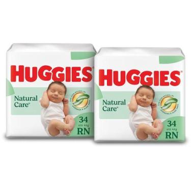 Imagem de Kit 2 - Fralda Premium Huggies Natural Care RN 34 Un