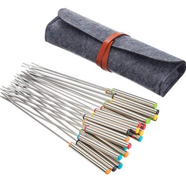 Imagem de Garfos de Fondue TecUnite de Aço Inoxidável com Alça Resistente ao Calor para Carne de Chocolate com Queijo, Carne de Marshmallows Torrados, 24 cm