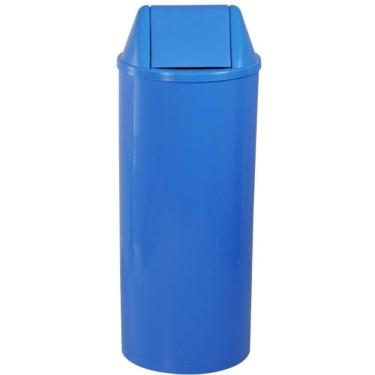 Imagem de Lixeira De Plástico Azul 50cm Com Tampa 22 Litros - E12a-eb12a - Jsn Cesto Plástico Com Tampa Azul - E12a-eb12a - Jsn