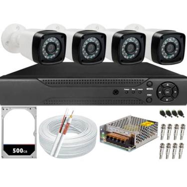 Imagem de Kit 4 Câmeras De Segurança Residencial Full HD Acesso Internet P2p - C