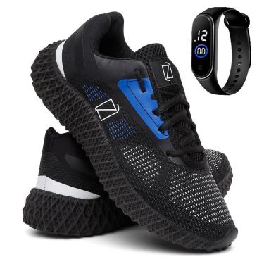 Imagem de Tênis Masculino de Corrida e Academia Super Leve e Confortável com Relógio-Masculino