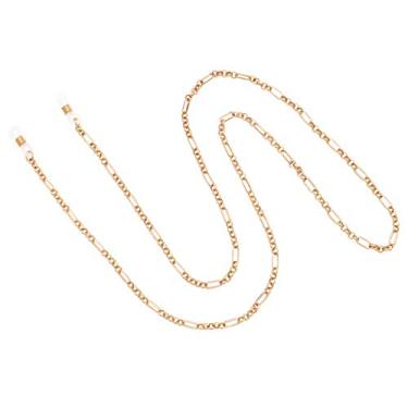Imagem de Rosemarie & Jubalee — Suporte de óculos de corrente feminino de design moderno com alça para óculos, 76 cm Dourado
