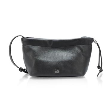 Imagem de HUGO Mini bolsa tiracolo com logotipo empilhado, tamanho único, Brilho preto, Mini