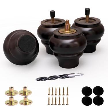 Imagem de Conjunto de 4 sofás Furniture Wood Legs Xlroaafs, 7,62 cm, marrom