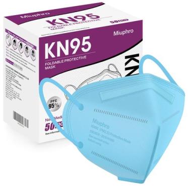 Imagem de Máscara facial Miuphro KN95, respirador descartável, pacote com 50 uni