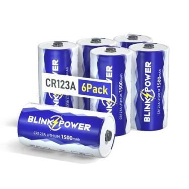 Imagem de Bateria Blinkspower CR123A 3V de lítio 1500mAh, pacote com 6