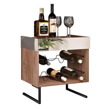 Imagem de Adega Decorativa Winne Industrial 6 Garrafas Espelhada Demolição - Desk Design