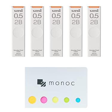 Imagem de NOVIIML Lead,"The Uni" Smudge-Proof Leads, 0.5mm 2B, 5 Pack &"monoc" Sticky Note(Japan Import)