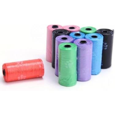 Imagem de Kit Refil Cata Caca, Saquinhos Higiênicos Para Cães, Biodegradável, Impermeável e Resistente, Destaca Fácil, Cores Variadas (18 rolos)