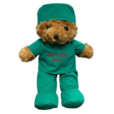 Imagem de Ursinho de pelúcia de pelúcia Doctor Nurse personalizado de 23 cm - Ma