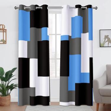 Imagem de Conjunto de 2 painéis Blackout Curtains Tyrot Light Blue 160x160cm