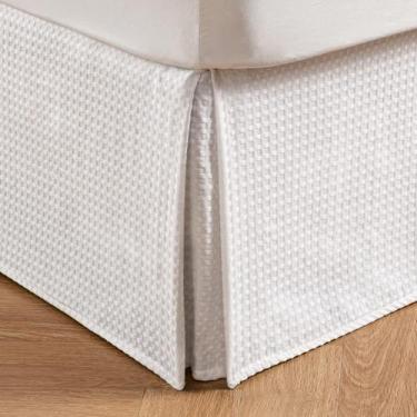 Imagem de Saia de cama MIYE Waffle Weave Custom Dust Ruffle 30 cm Drop White