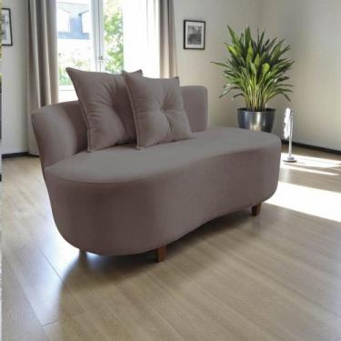 Imagem de Namoradeira Sofá Feijão Suria Orgânica Suede Capuccino - Mansão Decor