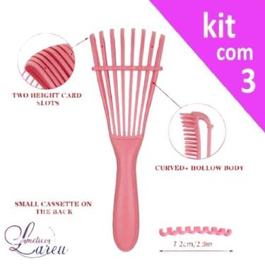 Imagem de  Kit Escova Polvo Pente Para Cabelos Cacheados (3 unidades) -RPC