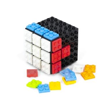 Imagem de Cubo Mágico 3x3x3 Fanxin Lego Building Blocks, 66mm, Preto, Stickerless, Plástico ABS