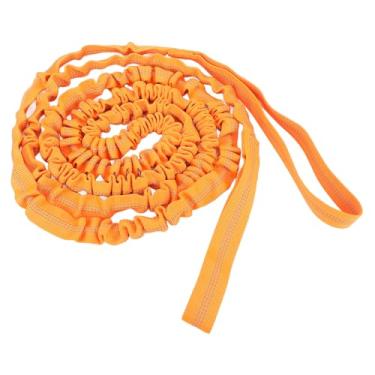 Imagem de RiToEasysports Corda de Reboque de Bicicleta, Saco de Armazenamento de Reboque de Ciclismo Forte Comprimento Ajustável para Caminhadas, Acampando Com Tira de Tração (Laranja)