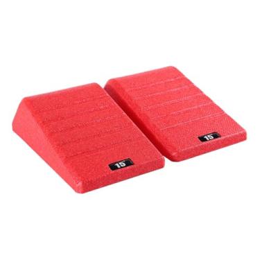 Imagem de Vaveren de agachamento com cunha, 2 peças, de ioga, alongamento profissional de pernas para levantamento de peso, elevação de calcanhar de alto, Vermelho