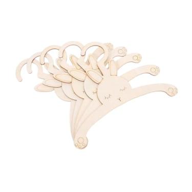 Imagem de Generic Conjunto de 5 Cabides de Madeira para Bebê, com Tema de Animais de Desenho Animado, Ideais para Guardar Roupas, Casacos e Calças. Perfeitos para, Coelhinho