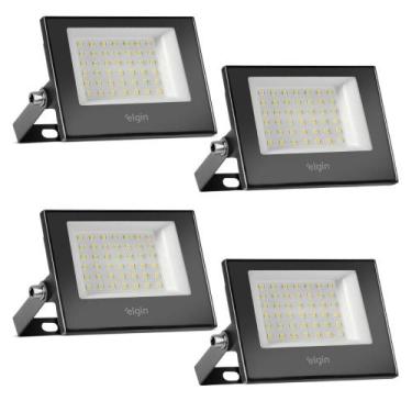 Imagem de 4 Refletor Led 50w Watts Ip66 Blindado Áreas Externas Bivolt - ELGIN