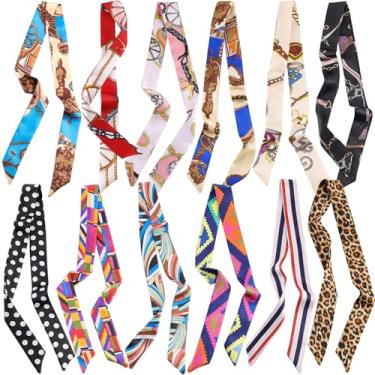 Imagem de DAZZLEBRITE Cachecóis femininos estilosos, multifuncionais, boêmios, para bolsa, cabeça, pescoço, acessórios de cabelo, C06, 35.5 Inch