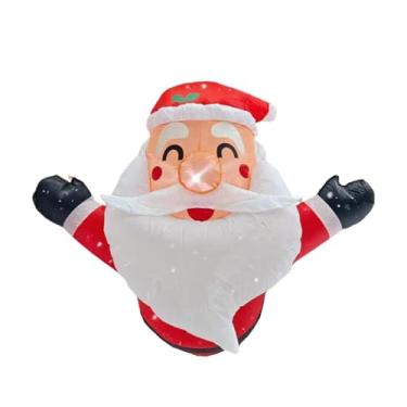 Imagem de KiBcsLic Infláveis ​​de Natal Papai Noel Decoração Inflável de Natal Iluminado Inflável para Portas Feriado Exterior Quintal Jardim