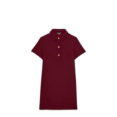 Imagem de Kate Spade New York Vestido Feminino Crepe Polo Mini Shift com Botões Dourados, Romã assada, 34