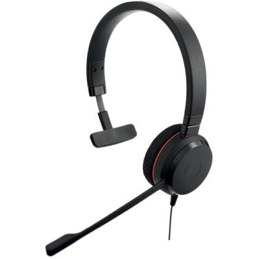 Imagem de Jabra Fone de ouvido Evolve 20 Mono – Fones de ouvido com certificação Microsoft para Softphone VoIP com cancelamento passivo de ruído – USB-C/A – Preto