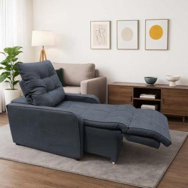 Imagem de Poltrona Graça Cadeira Papai Mamãe Idoso Reclinável E Retrátil Grafite Boucle