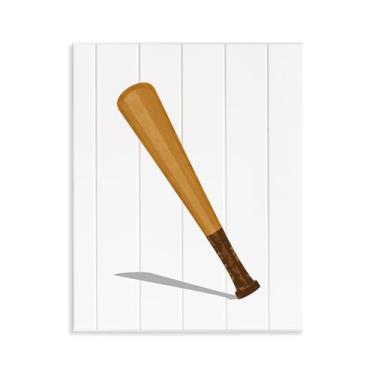 Imagem de Stupell Industries Arte de placa de parede de taco de beisebol esportivo, design por Christine Simpson Art, 14 x 11